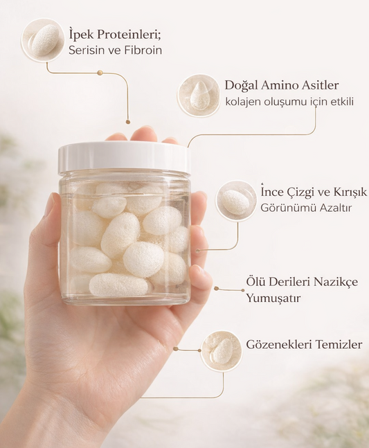 %100 Doğal İpek Kozası Yüz Peelingi
